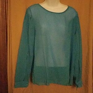 Shear sexy blue blouse